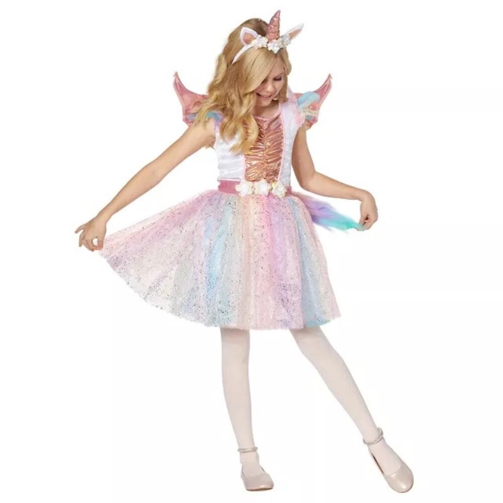 Spirit Halloween Shimmering Unicorn Girls Tutu Dress Costume NO WINGS Size M